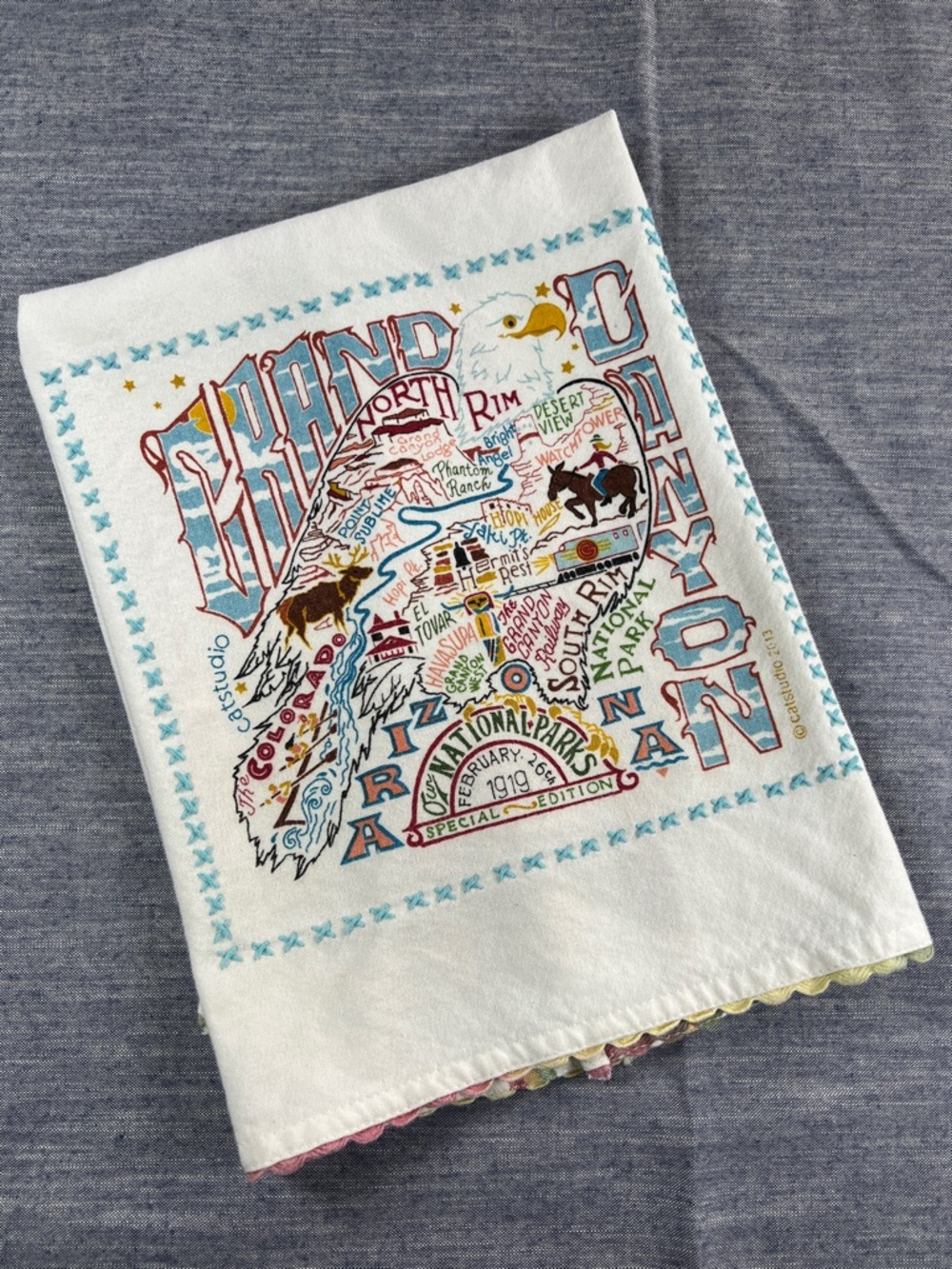 Grand Canyon National Park Collector Needle Point Cottage Kitchen Towel Colorful